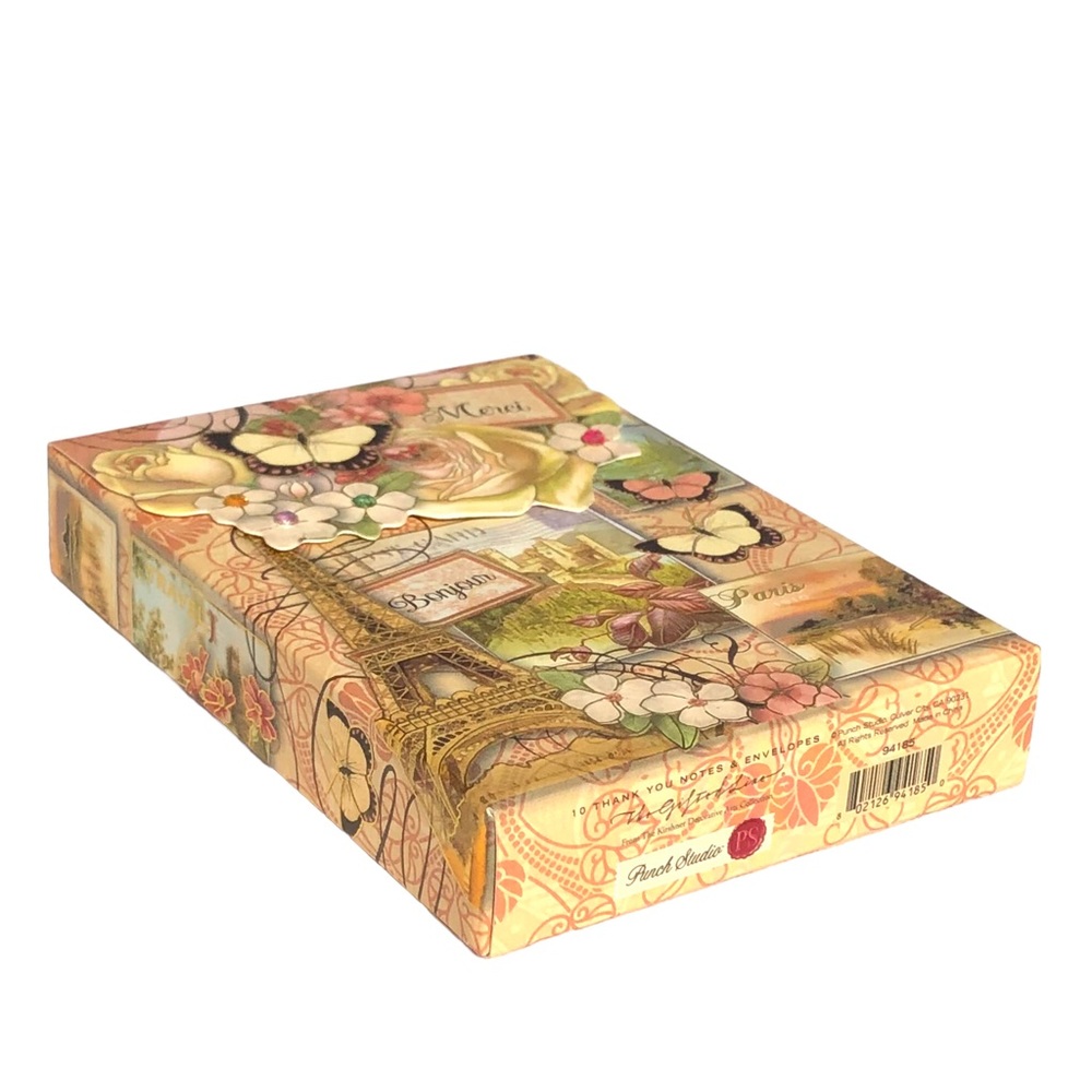 Punch Studio Bonjour Butterfly Paris Embellished *Pouch (94185P)